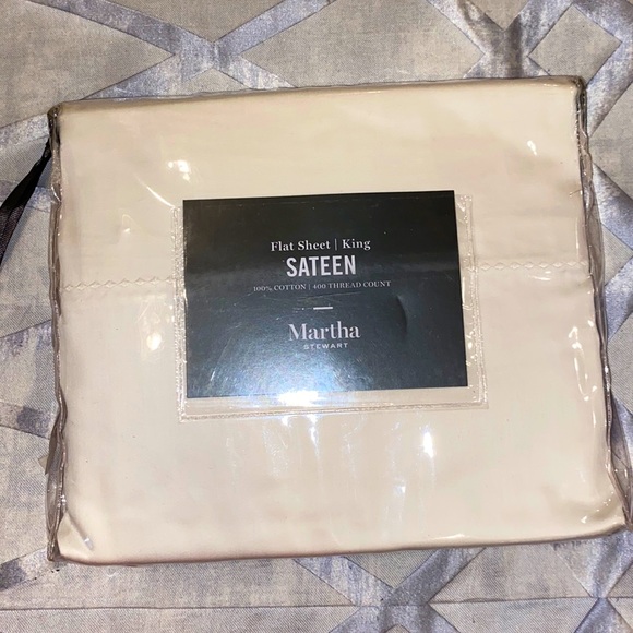 Martha Stewart Bedding New Martha Stewart Collection King Flat Sheet Sateen 0 Cotton Retail